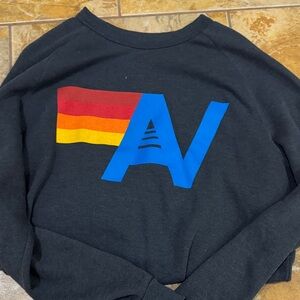 Aviator Nation Black Sweatshirt with Vibrant Graphic
